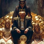 King Donald Trump Satan Mammon worship girl sex slaves