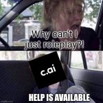 C.ai be more strict than drill sergeant | Why can't I just roleplay?! HELP IS AVAILABLE | image tagged in why can't you just be normal blank,memes,funny,character ai,rules,annoying | made w/ Imgflip meme maker