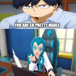 tenya falls in love with mable | YOU ARE SO PRETTY MABLE | image tagged in who falls in love with mable,pokemon,my hero academia,tenya,crossover,anime | made w/ Imgflip meme maker