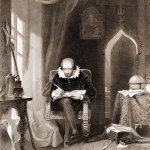 Shakespeare writing a message meme