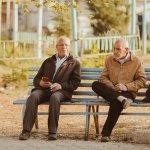 old guys on a park bench meme