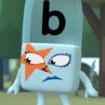 Alphablock B unhappy