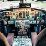 Airplane pilot cockpit