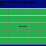 Favorite male anime protagonists bingo