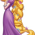 Rapunzel Wears a Braid With Flowers