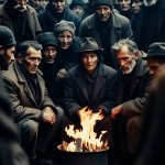 Huddled Around Fire in a Barrel