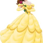 Princess Belle Holding a Rose on her Each Hands ?