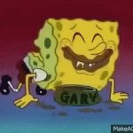 Spongebob eating gary food