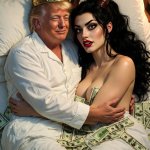 King Donald Trump in bed with Satan Money MAMMON
