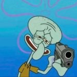 Squidward holding Gun Meme