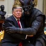 King Trump and Satan pile of gold