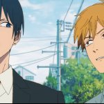 Aki and Denji look at each other