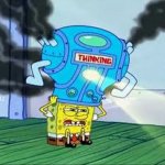 Spongebob thinking helmet template