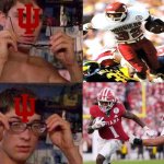 Indiana football meme | image tagged in spiderman glasses,memes,college football,indiana,football,nfl memes | made w/ Imgflip meme maker