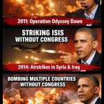 Obama's military actions without Congress approval meme