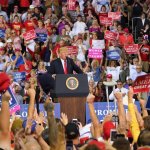 Trump rally speech pre-printed signs