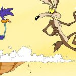 Road runner and Wile E meme