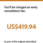 Adobe cancellation fee