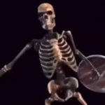 Skeleton Shield Banging meme