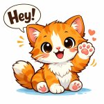 Cute kitten saying hey