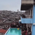 Introducing the Water Dive Bomber Finisher | image tagged in gifs,water,pool,wrestlemania | made w/ Imgflip video-to-gif maker