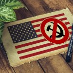 old paper USA anti communist flag