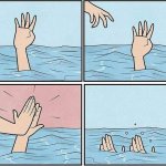 hi-five drowning both