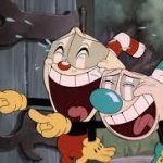 Cuphead and Mugman laughing