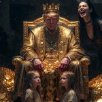 Donald Trump bloody hands Satan evil murderer