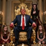 Donald Trump bloody hands Satan evil murderer