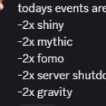 Todays events are