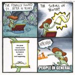 the truth cannot be hidden | the great meme reset was proposed by brainrot kids, it isn't happening. PEOPLE IN GENERAL | image tagged in memes,the scroll of truth | made w/ Imgflip meme maker