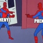 organic chemistry meme | PHENYL; PHENOL | image tagged in organic chemistry | made w/ Imgflip meme maker