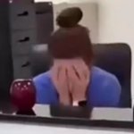 girl sad at an apple