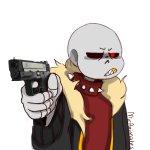 Underfell Sans with a gun