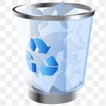 Recycling bin with frutiger aero design template