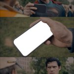 Superman 2025 Looking At Phone meme