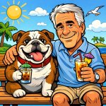 a bulldog with epstein