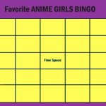 Favorite Anime Girls Bingo