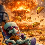 Squidward raining tacos
