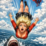 falling toward hungry sharks