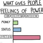 What Gives People Feelings of Power | HELP HUMANITY IS BROKEN; BRAINROT | image tagged in what gives people feelings of power | made w/ Imgflip meme maker