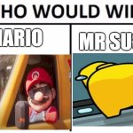 sussy vs mario | MARIO; MR SUSSY | image tagged in memes,who would win,funny,fun,sussy,among us | made w/ Imgflip meme maker