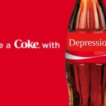 Share a coke | Depression | image tagged in share a coke with blank | made w/ Imgflip meme maker