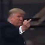 Donald Trump flips the bird meme