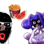 Princess Guinevere and Soyjak in blackface