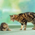 Cat Hissing at Kitten