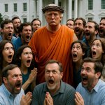 Trump Orange Savior and his MAGA followers meme