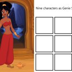 Nine characters as Genie Slave Jasmine