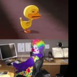 Duck Crying And Clown Computer GIF Template